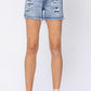 Judy Blue - Patch + Wash-out Jean Shorts