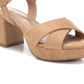 Xti - Women's Suede Heeled Platform Sandals
