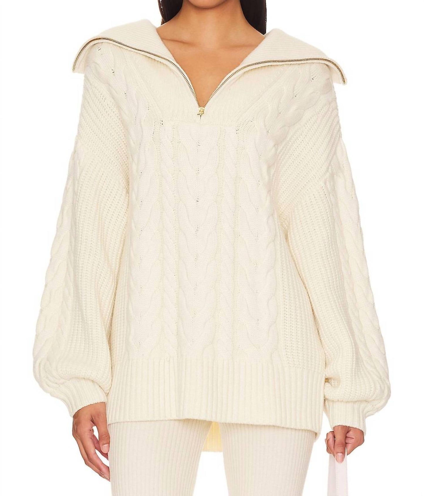 Varley - Daria Half Zip Cable Knit Sweater
