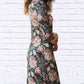 Calypso - Vintage Floral Print Knit Midi Dress