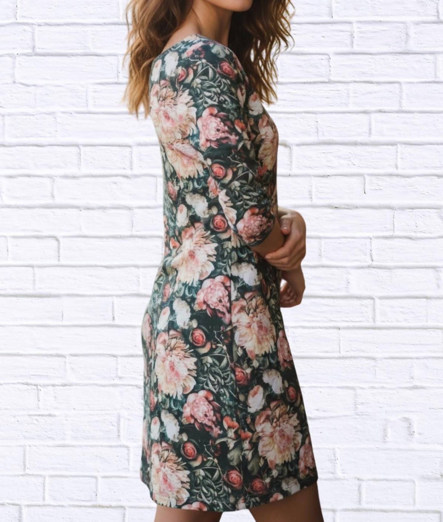 Calypso - Vintage Floral Print Knit Midi Dress