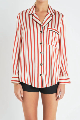 English Factory - Striped Satin Shirt