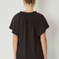 Entro - Ruffled Flutter Sleeve Blouse