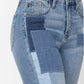 Judy Blue - High Waist Double Rolled Cuff Patch Boyfriend Jeans