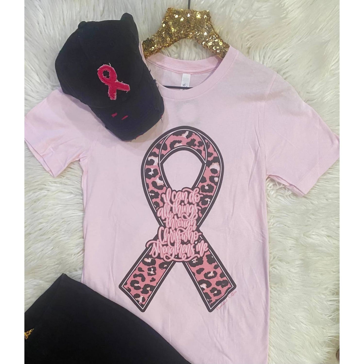 Branded Cotton - Women's I Can Do All Things Breast Cancer Tee