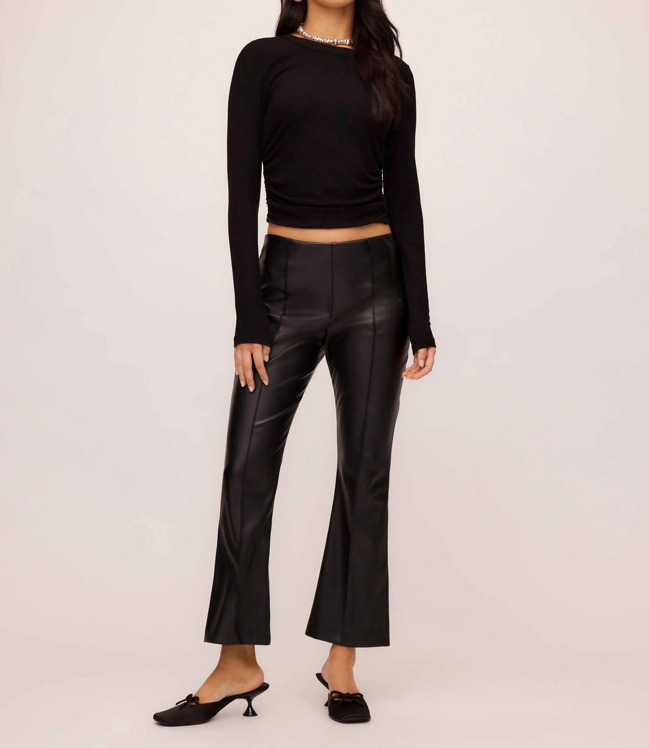 Fifteen Twenty - Sigourney Pintuck Faux Leather Pants