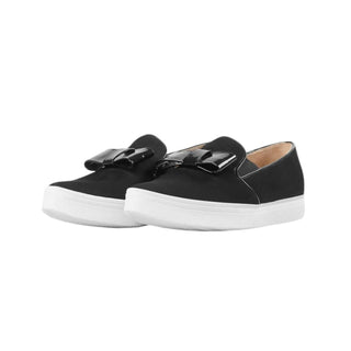 All Black - Women's Tux Bow Sneakers