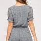 She + Sky - Heart Print V Neck Romper