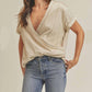 Aemi + Co - Short Sleeve Faux Wrap Top