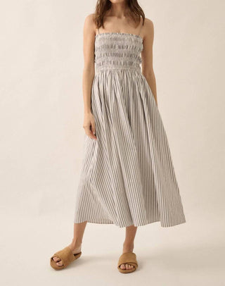 Promesa - Striped Smocked Midi Dress