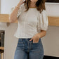 Apiece Apart - Lino Crewneck Puff Sleeve Top