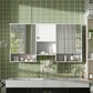 Wall-Mount 3-In-1 Mirror Cabinet With Adjustable Shelf, Soft-Closing Hinges, Rectangular Design - White