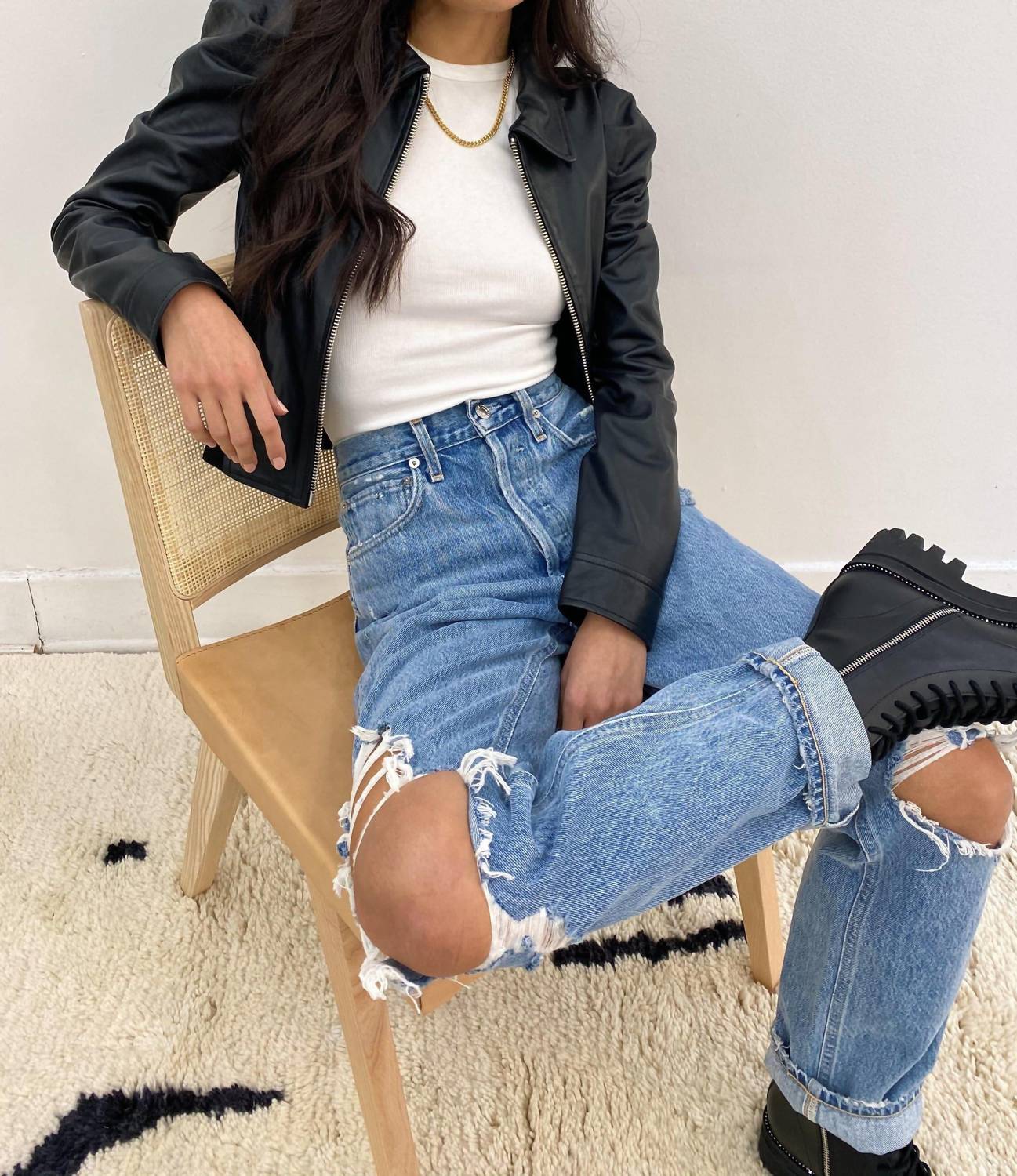Agolde - 90's Ripped Straight Leg Jeans