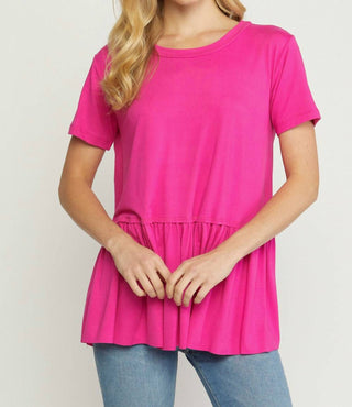 Entro - Short Sleeve Peplum Top