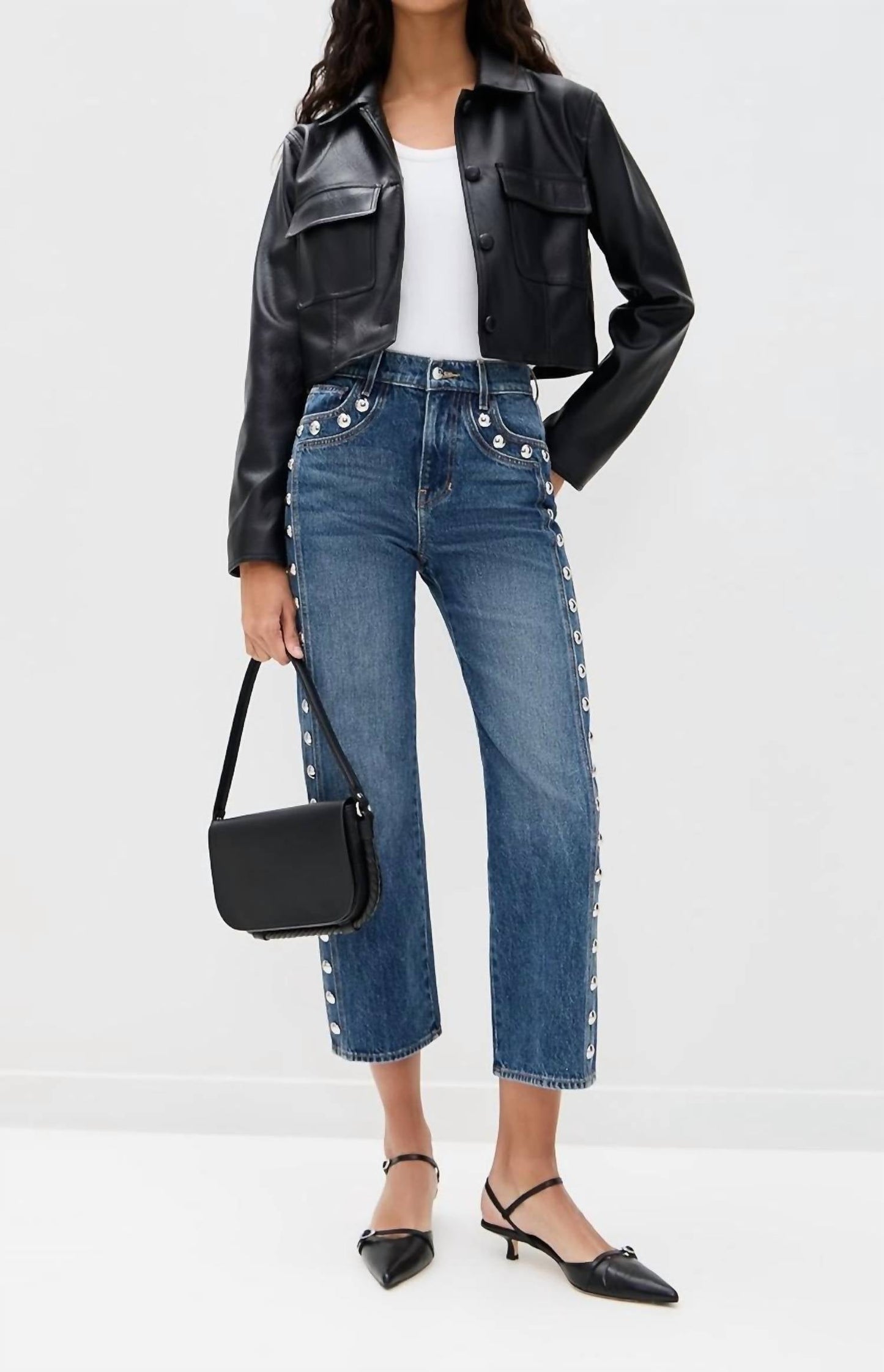Veronica Beard - Dylan Ankle High Rise Straight Leg Jeans