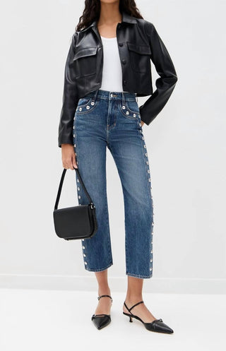 Veronica Beard - Dylan Ankle High Rise Straight Leg Jeans