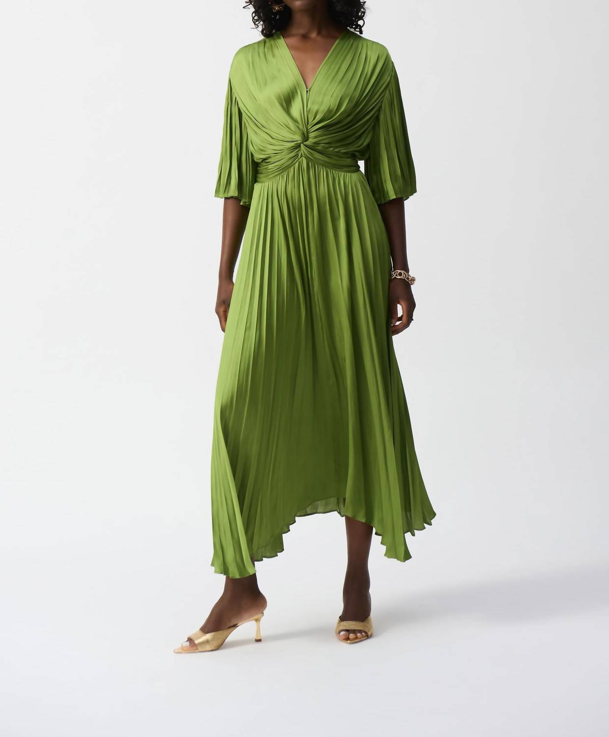 Joseph Ribkoff - Pleated Satin Midi Dress