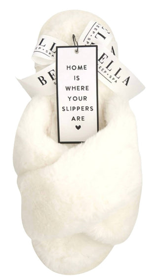 Bella Sleep + Spa - Women's Cross Cross Plush Slippers
