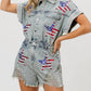 Trendsi - BiBi American Flag Washed Romper
