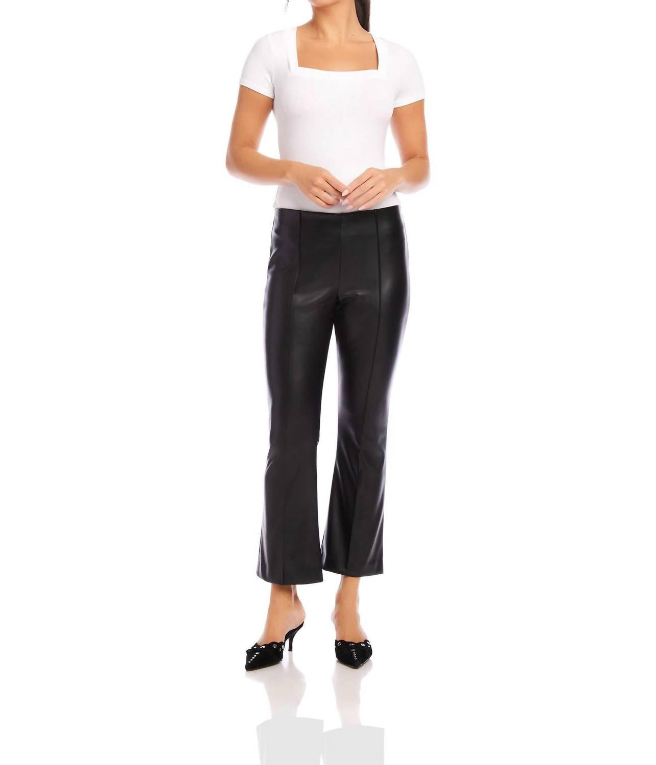 Fifteen Twenty - Sigourney Pintuck Faux Leather Pants