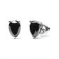 14K White Gold 2.00 Cttw Pear Cut Black Diamond Stud Earrings