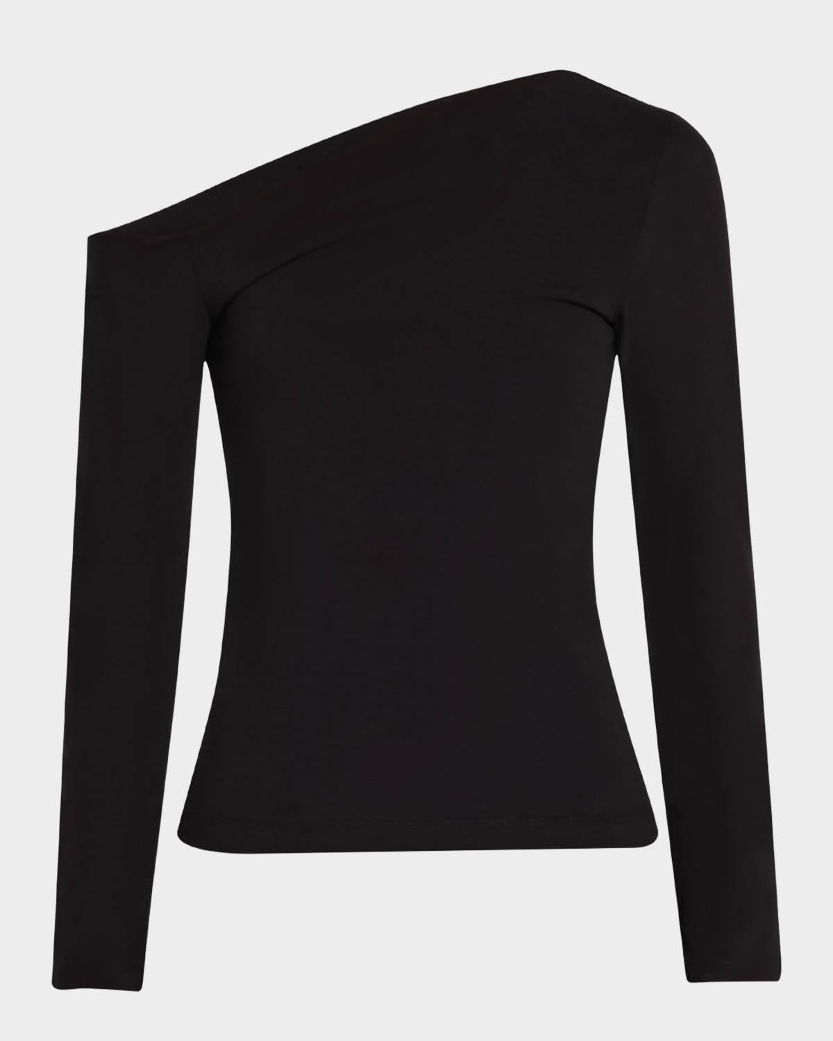 Enza Costa - Silk Knit Angled One Shoulder Top