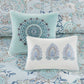 8 Piece Cotton Floral Printed Reversible Comforter Set Blue