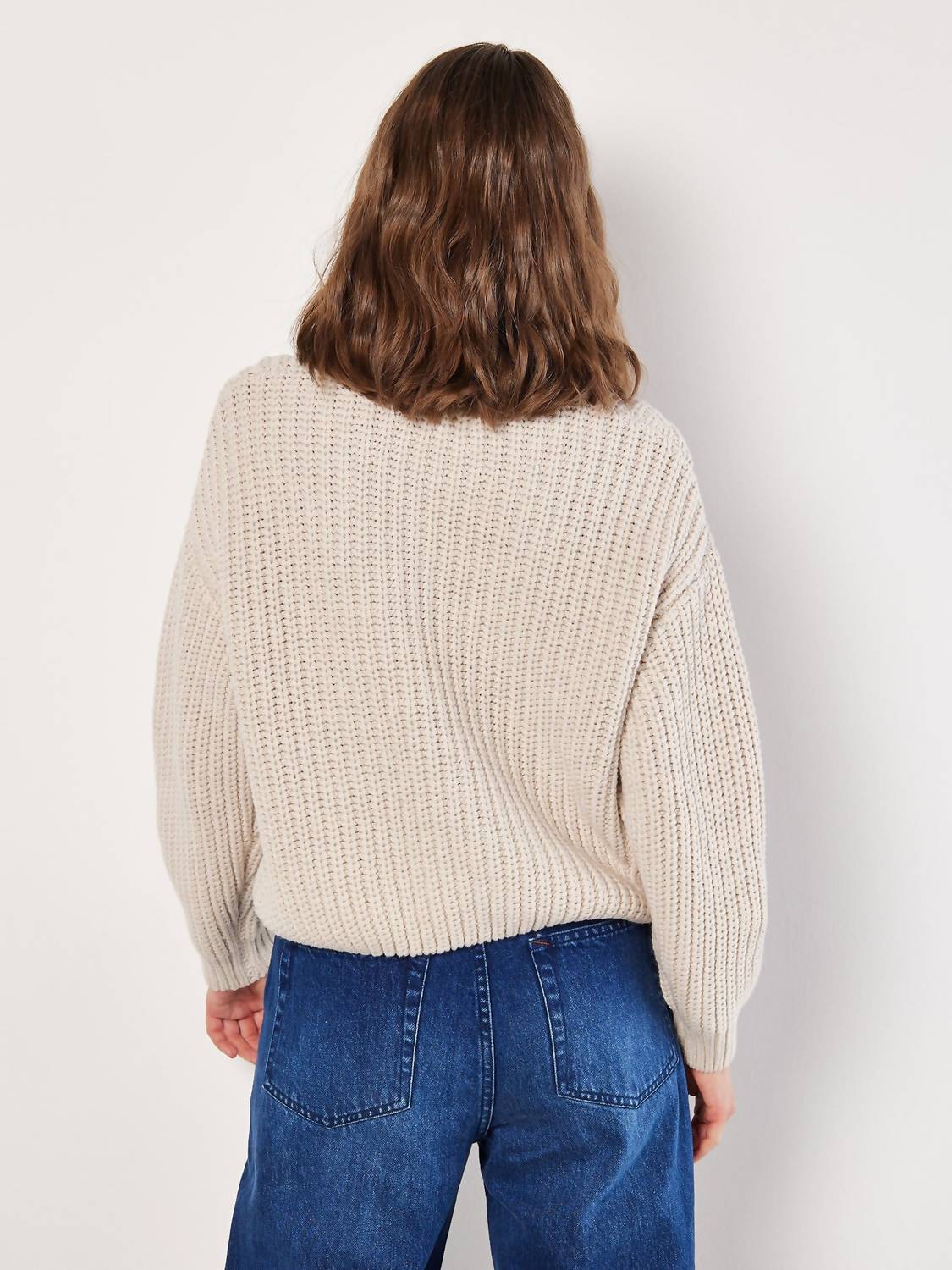 Apricot - Chunky Cable Knit Sweater