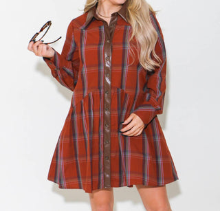 Thml - Plaid Button Up Dress