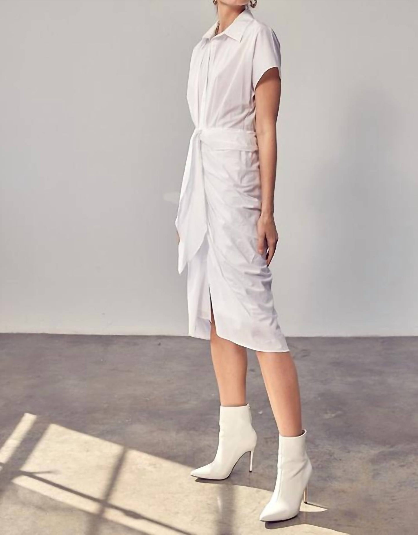 Do+Be - Collar Button Front Tie Dress