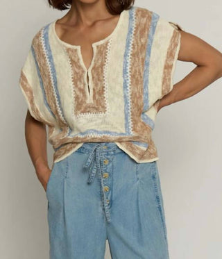 Central Park West - Mitred Stripe Square TOp