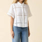 Le Jean - Linen Button Down Eyelet Shirt
