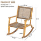 GO 2 Pieces Patio Rocking Chair Set, Natural Acacia Wood and Wicker