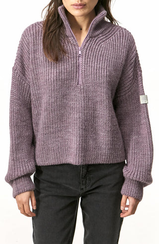 BDG Urban Outfitters Mauve Fisherman Half-Zip Sweater - Size Large