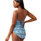 Tommy Bahama - Lace Up Plunge One Piece Swimsuit