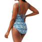 Tommy Bahama - Lace Up Plunge One Piece Swimsuit