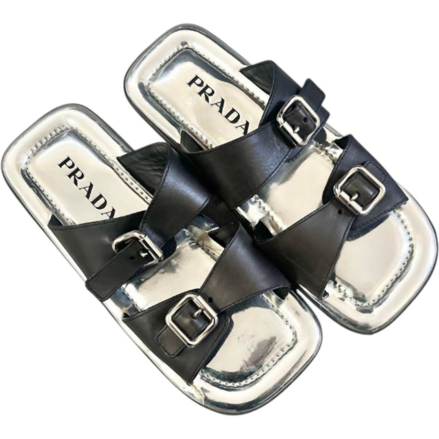 Prada - Women's Buckle Slide Sandals