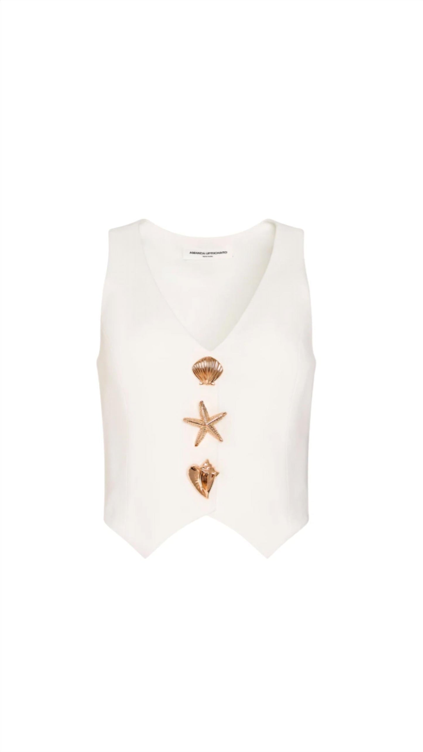 Amanda Uprichard - Paltrow Vest With Gold Shell And Starfish Hardware Top