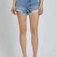 Hidden - MEDIUM WASH HIGH RISE FRAYED SHORTS