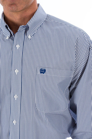 Cinch - Men's Royal Stripe Long Sleeve Button Down Shirt