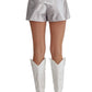 Entro - Pnina Metallic Vegan Leather Shorts