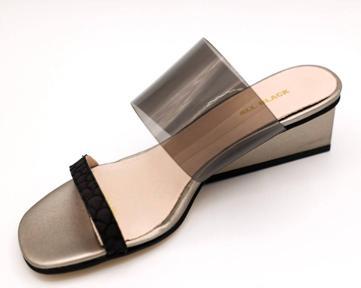 All Black - Women Clear Fish Wedge