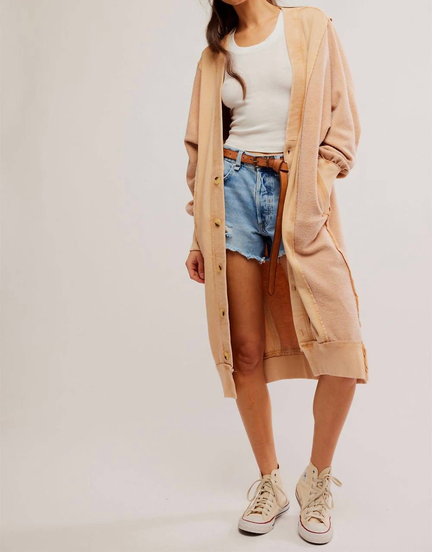 Free People - Knee-length Blue Cardigan