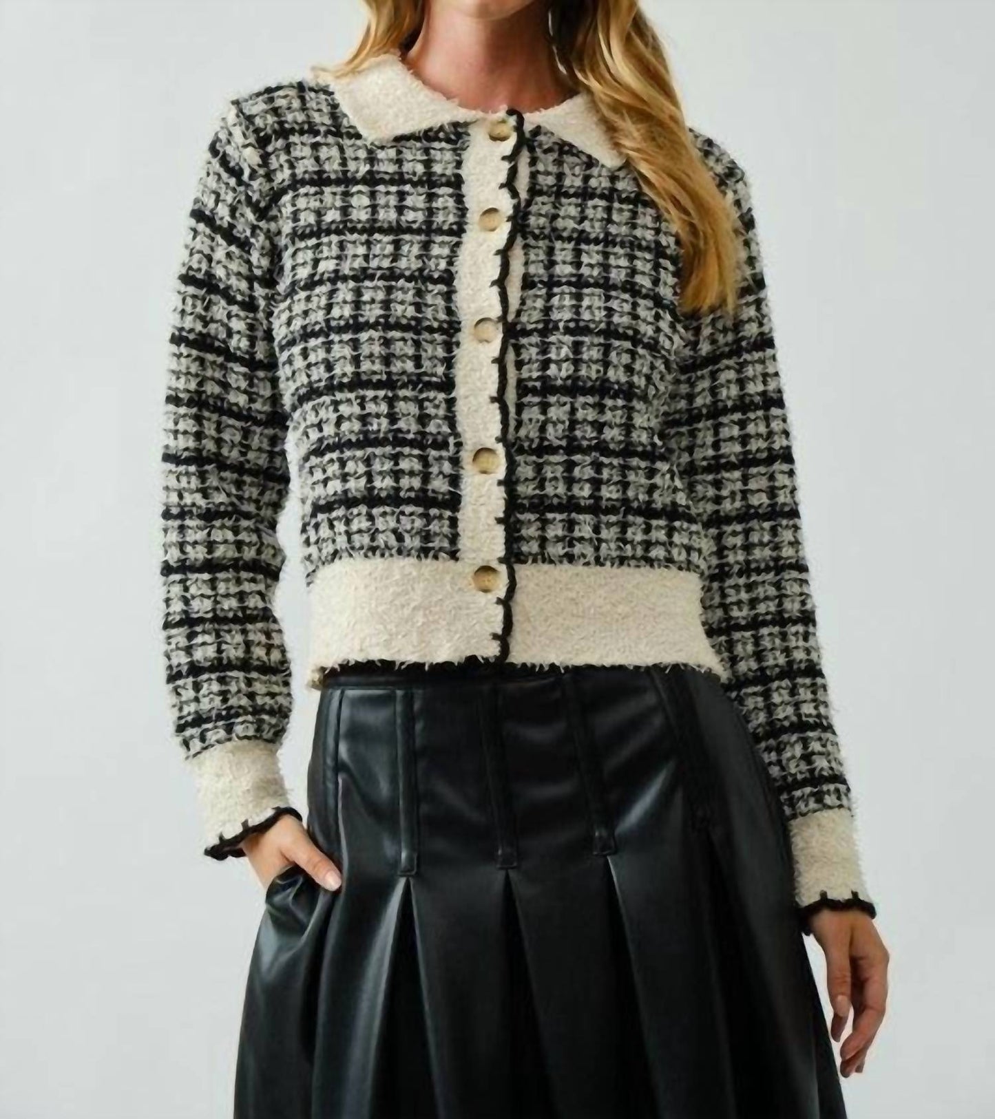 Aaron & Amber - Soft Tweed Cardigan