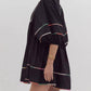 Entro - Solid Split V-neck Mini Dress