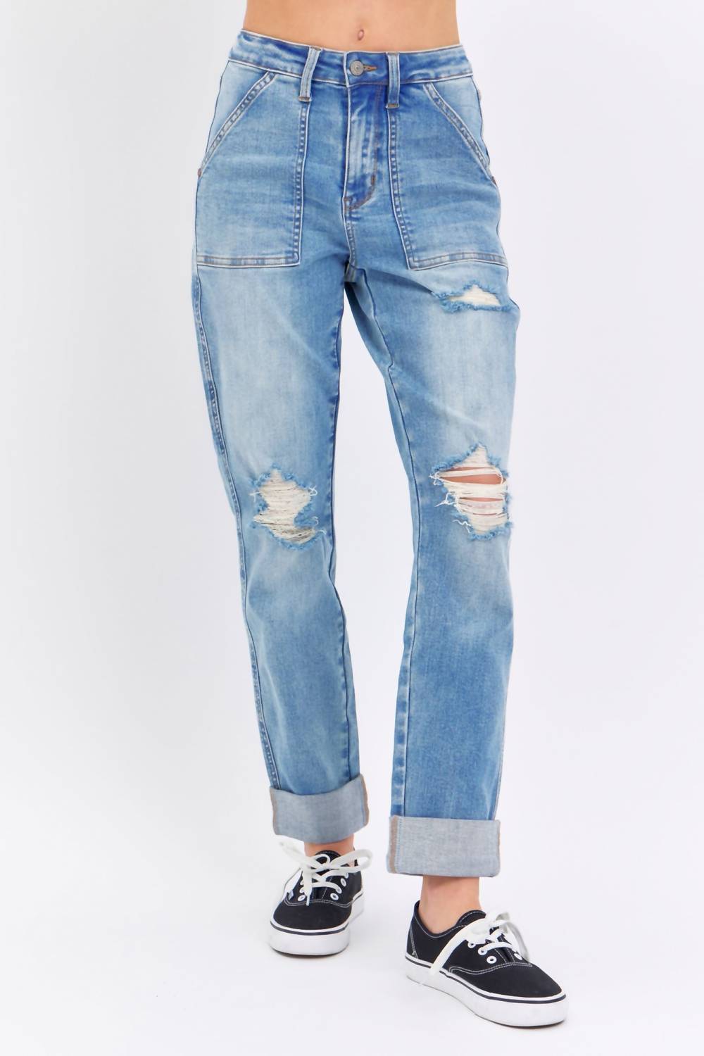 Judy Blue - High Waist Destroy Boyfriend Jeans