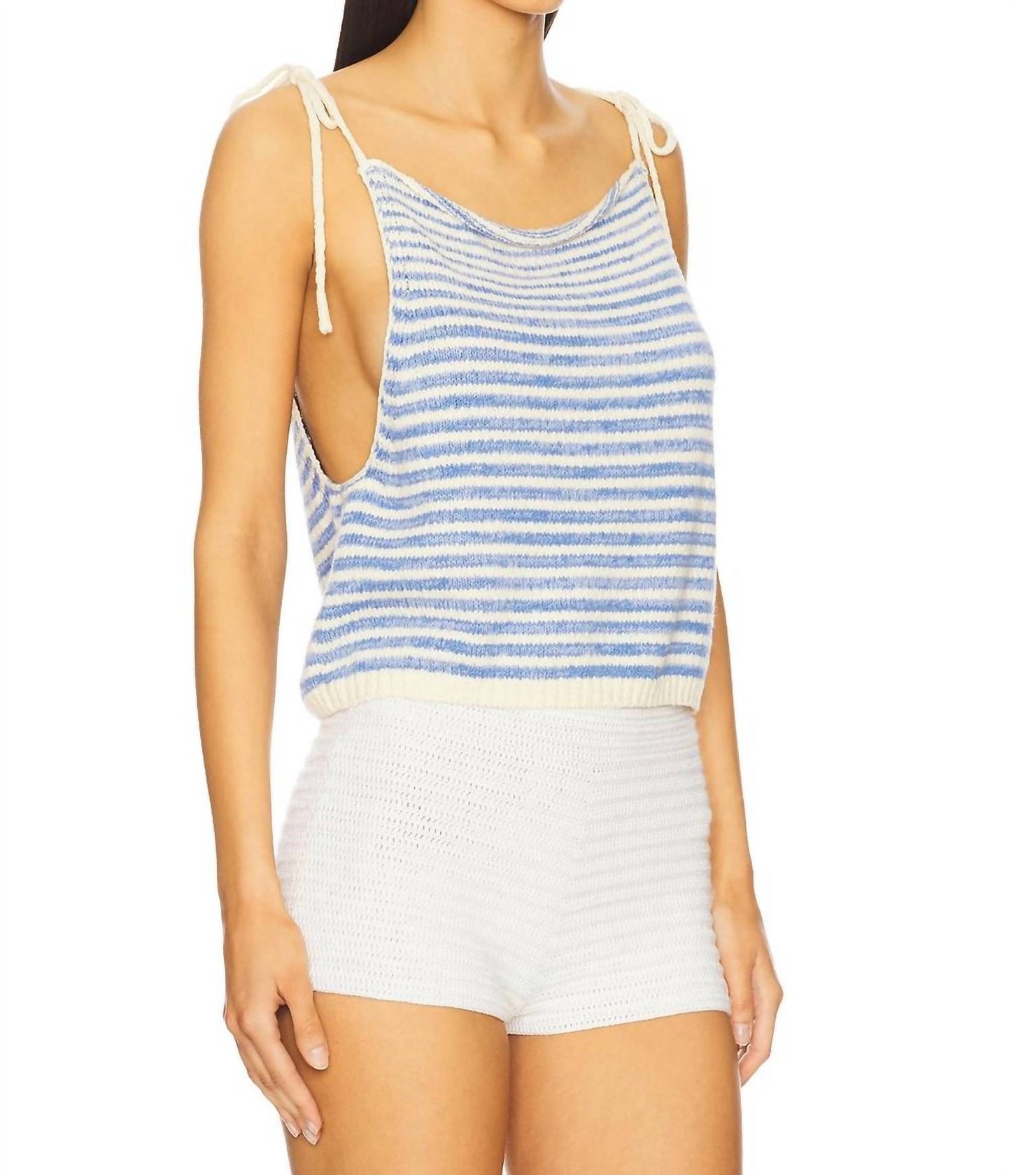 Free People - Striped Tie Shoulder Tank Top
