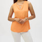 Joseph Ribkoff - Apricot Eggshell Keyhole Cut Out Sleeveless Top