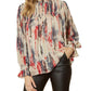 Entro - Abstract Bubble Sleeve Blouse
