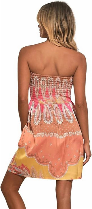 Elan - Bali Print Strapless Dress